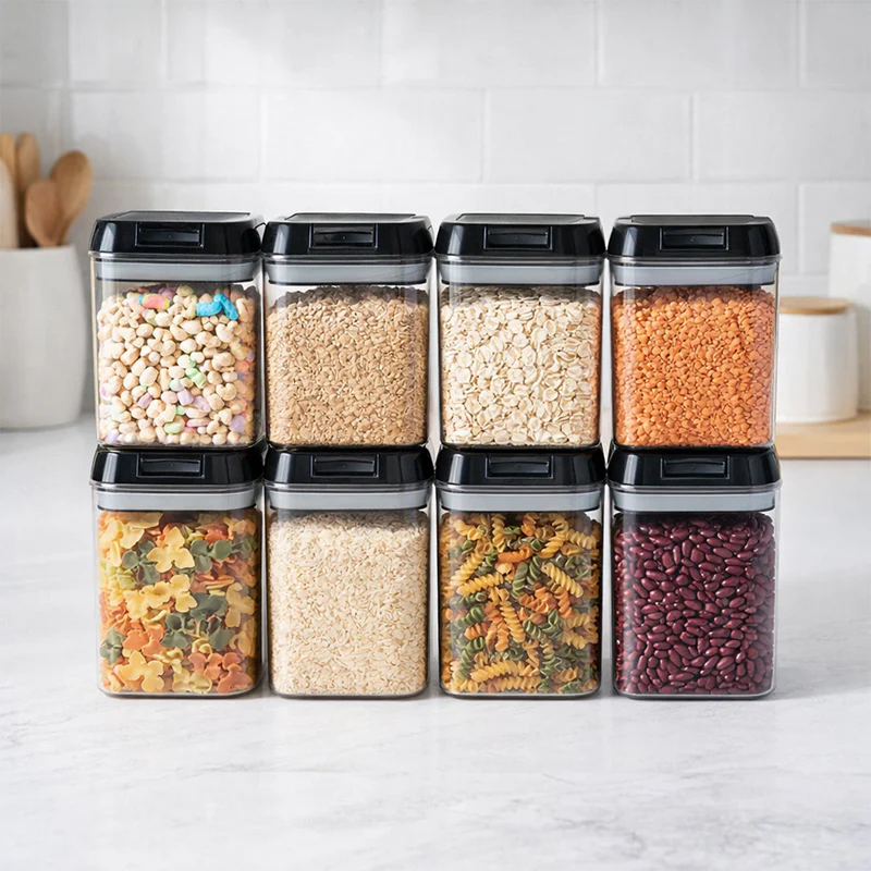 1_8708138533110_160906 OllaBox Crystal Pantry Storage Jar-8 Pieces - Image 1
